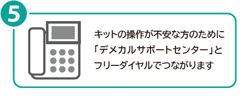 キットの操作が不安な方のために｢デメカルサポートセンター｣とフリーダイヤルでつながります